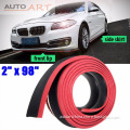 DIY 2.5m Black Red SUV Front Bumper Protection Car Skirt Chin Valance